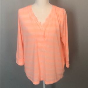 Nine West Vintage America peach 3/4 sleeve blouse